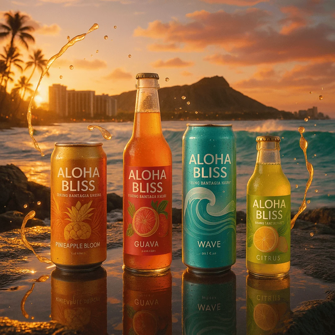 Aloha Bliss – tropical juice branding preview