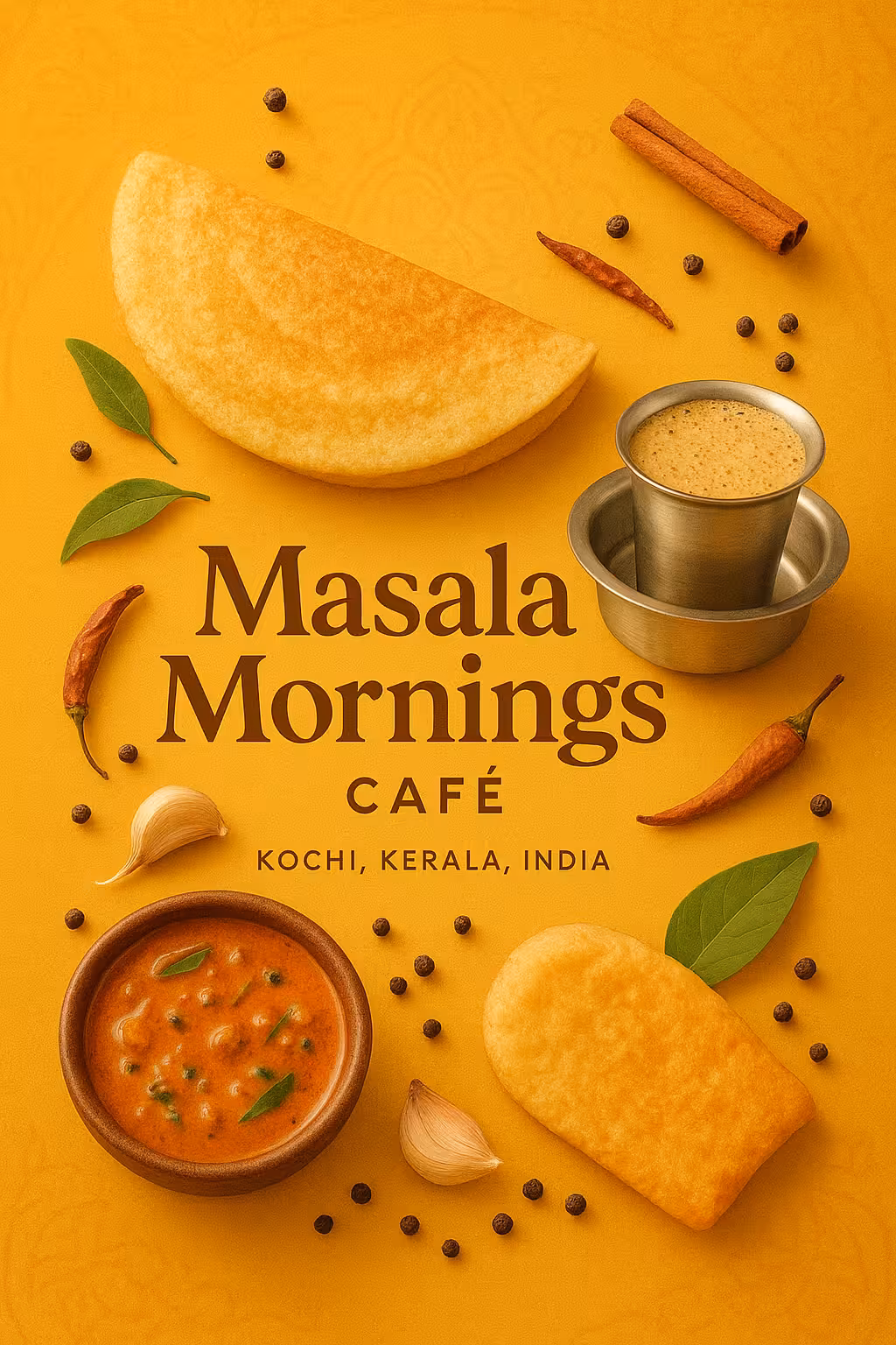 Masala Mornings Café brand visual