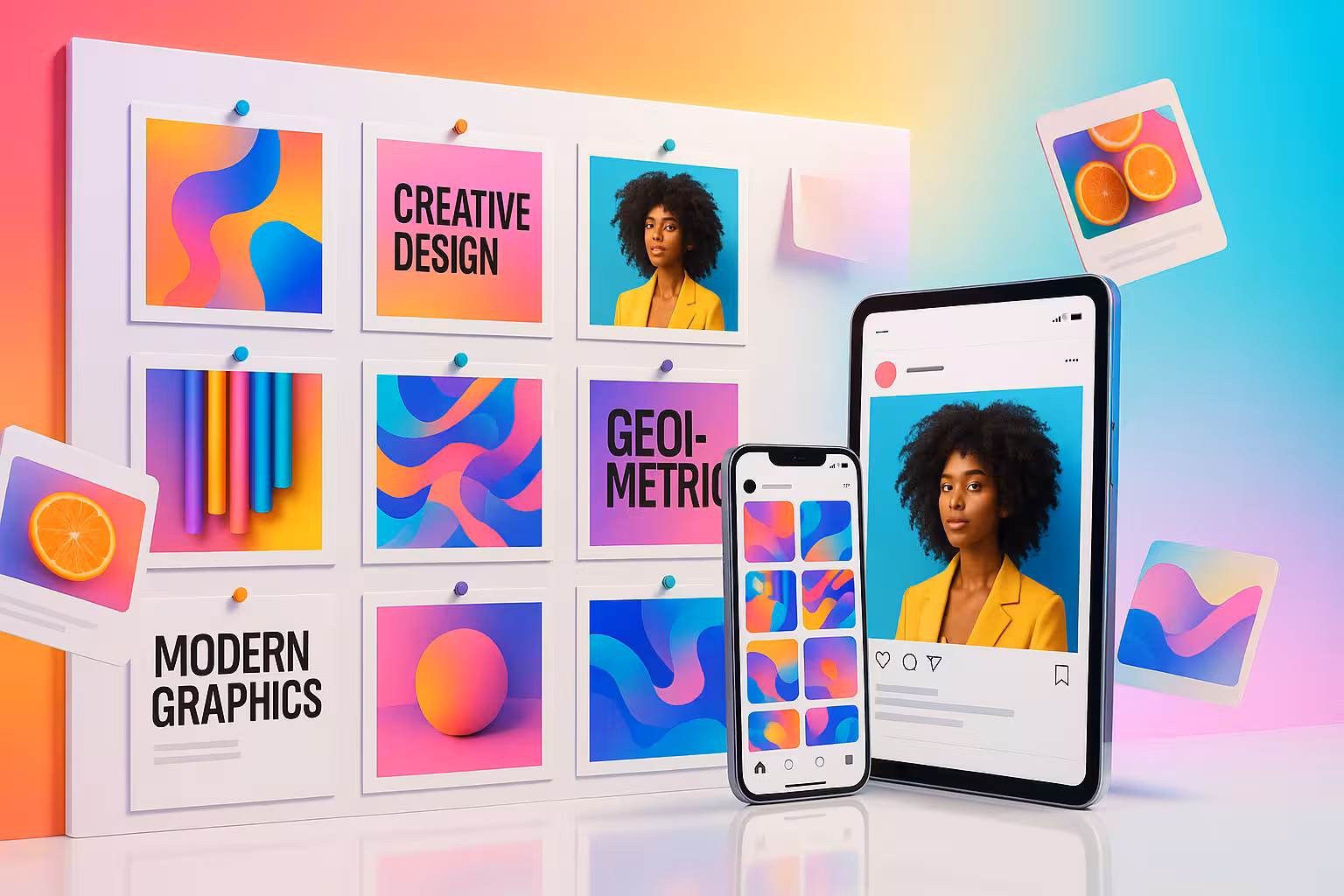 Mosaic of social posts and creative work — portfolio cover for social media marketing